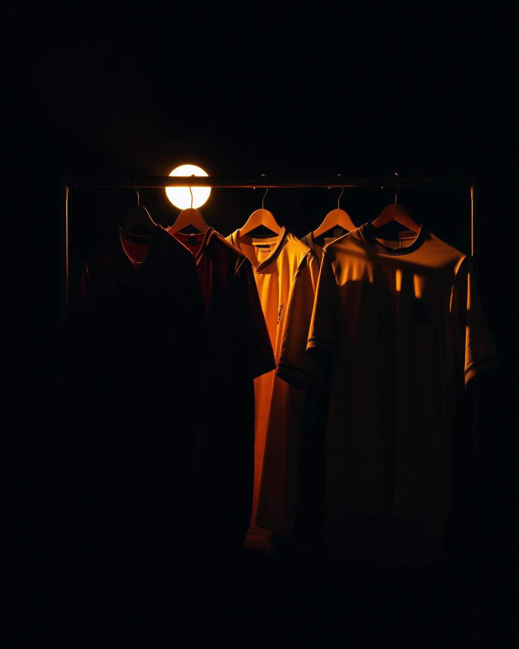 Football shirts hanging in the Football Fashion.au studio